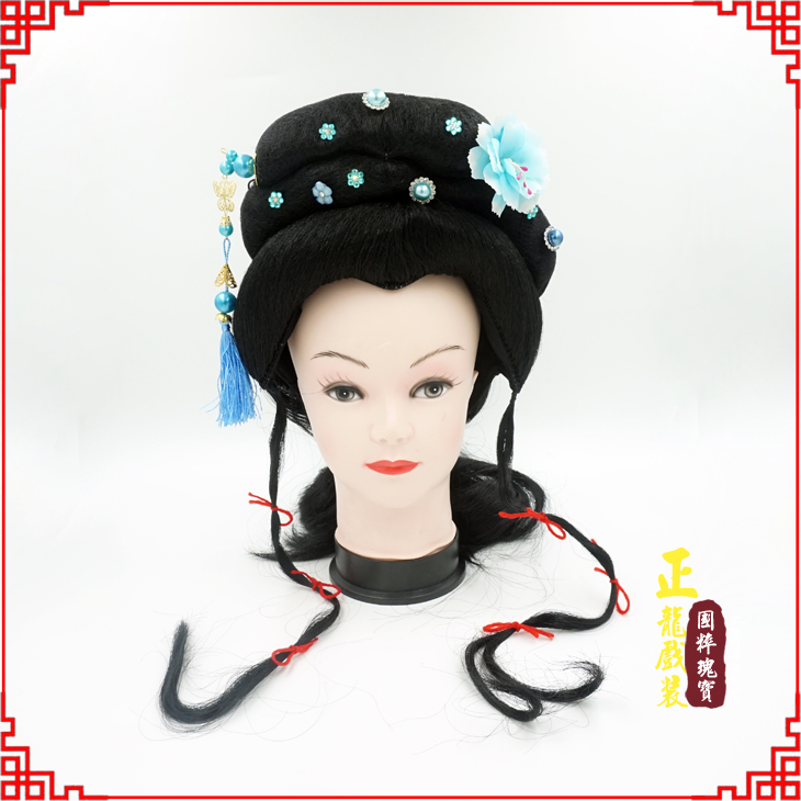 秦都戏剧服装京剧越剧小旦花旦丫鬟假发 小姐头套