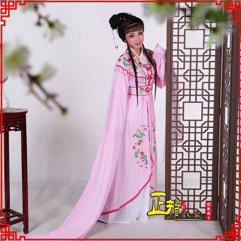 秦都花旦黄梅戏服古装戏服水袖戏剧假云肩长披