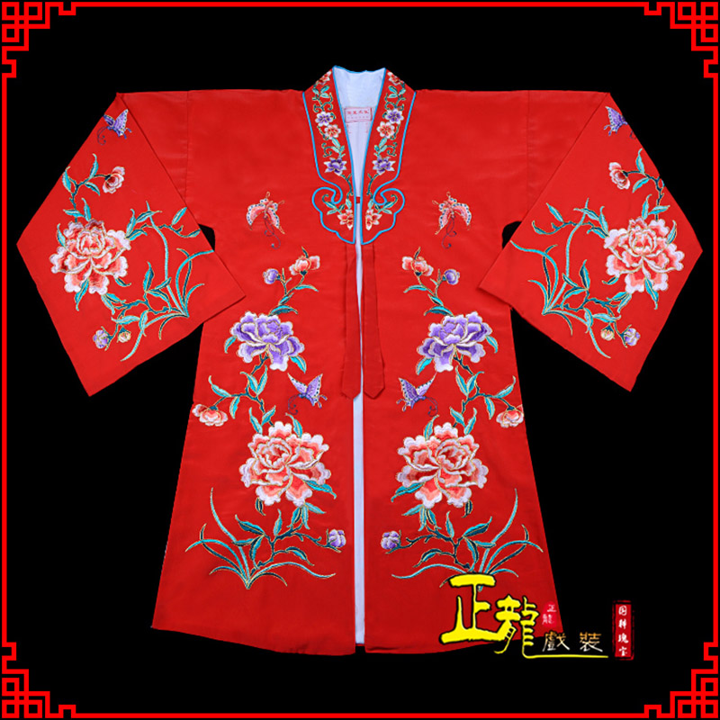 秦都青衣花旦戏服 好绉小叶牡丹女披